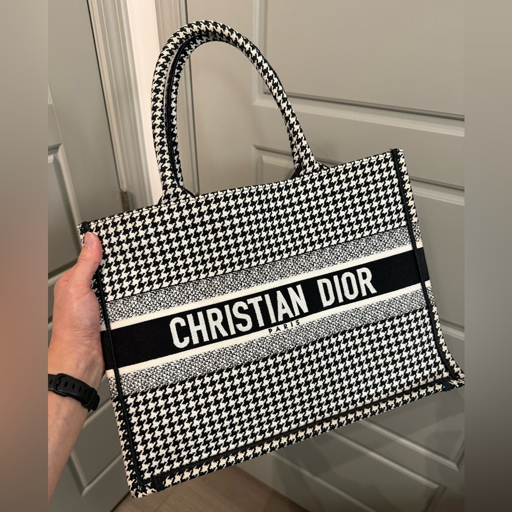Dior Book Tote in Medium Houndstooth